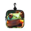 KKLWEGU Small Neoprene Pouch, Mini Portable Makeup Bag With Carabiner Keychain Waterproof Travel Coin Purse Storage Bag Lovely Tree Frogs Clutch Cosmetic Organizer For Women view 1