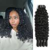 1 Bundle 16 Inch Burmese Curly Bundles Human Hair 3C4A 100% Virgin Water Wave Human Hair Bundles Quick Weave with Spiral Curly End Hair Extensions Natural Black view 1