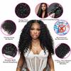 1 Bundle 16 Inch Burmese Curly Bundles Human Hair 3C4A 100% Virgin Water Wave Human Hair Bundles Quick Weave with Spiral Curly End Hair Extensions Natural Black view 3
