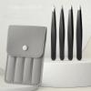 Eyebrow Clip 4-Piece Set - Hair Removal and Shaping Scissors - Stainless Steel Beard Removal Tool - Suitable for Both Men and Women (Black) view 4