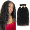 MLMYBAYEA 1B Curly Bundles Human Hair Natural Black Kinky Curly Human Hair Bundles Unprocessed Color 1B Virgin Remy Hair Extensions Total 300 Grams for Women 14 16 18 Inch view 1