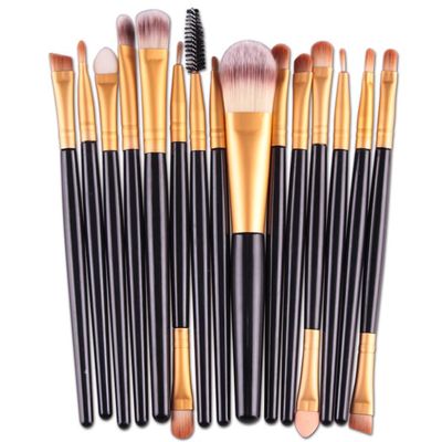 15 Piece Makeup Brush Set, Foundation, Eyeshadow, Blending, Contour Brushes with Black Handles