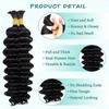 Human Braiding Hair for Boho Braids Human 110g 16 Inch Curly Boho Hair for Braiding Knotless 12A Deep Wave Bulk Bohemian 2 Bundles view 3