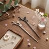 2 Pcs Hair Sticks for Buns, French Pins Hair, Metal Hairpins, Buns and Updos with No HairDamage, HairSticks for Women Fine Thickhair (7 Inch, Silver & Black) view 2