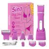 KINGTEE Bikini Trimmer for Women,Electric Shaver for Women, IPX7 Waterproof Razor Shaver,Women's Electric Razor,Intimate Shaver for Women,with 5 Blades,Charging Cable,Recharge DockRose Pink view 1
