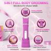 KINGTEE Bikini Trimmer for Women,Electric Shaver for Women, IPX7 Waterproof Razor Shaver,Women's Electric Razor,Intimate Shaver for Women,with 5 Blades,Charging Cable,Recharge DockRose Pink view 3