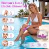 KINGTEE Bikini Trimmer for Women,Electric Shaver for Women, IPX7 Waterproof Razor Shaver,Women's Electric Razor,Intimate Shaver for Women,with 5 Blades,Charging Cable,Recharge DockRose Pink view 4