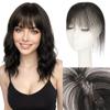 SEGO Hair Toppers for Women Real Human Hair for Widened Part With Wispy Bangs, 3 * 13 cm Hand-tied No-Edge Invisible Ultra Thin Human Hair Topper for Thinning Hair -10 Inch #01B Natural Black view 1