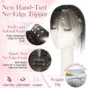 SEGO Hair Toppers for Women Real Human Hair for Widened Part With Wispy Bangs, 3 * 13 cm Hand-tied No-Edge Invisible Ultra Thin Human Hair Topper for Thinning Hair -10 Inch #01B Natural Black view 2