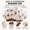 6PCS Shower Cap,Double Waterproof Shower Caps,Reusable Hair Cap for Shower,Bath Bonnet for Women Men,Long & Short Hair(Rose Gold,Pink,White) view 4
