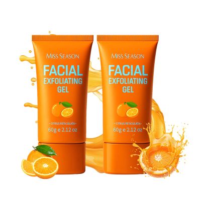 MISS SEASON Face Exfoliator Orange Exfoliating Gel, Natural Deep Cleansing Exfoliante Facial Moisturizing Face Scrub Peel, Peeling Gel Enzyme Exfoliant, Dead Skin & Blackhead Remover -2 PACKS