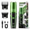 Beard Trimmer for men, Vacuum Mustache Trimmer Electric Shaver, Green view 1