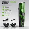 Beard Trimmer for men, Vacuum Mustache Trimmer Electric Shaver, Green view 4