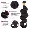 #1B Human Hair Bundles Body Wave Bundles Human Hair 24 24 24 Inch SeeGovie Unprocessed Brazilian Virgin Hair Natural Black Body Wave Bundle Human Hair Extensions 150 Gram view 3