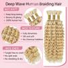 #613 Human Braiding Hair Blonde Deep Wave Braiding Hair 24 24 24 Inch Unprocessed Virgin Hair 613 Blonde Boho Human Hair for Braiding 3 Bundle 150g view 4