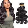 #1B Human Hair Bundles Body Wave Bundles Human Hair 34 34 34 Inch SeeGovie Unprocessed Brazilian Virgin Hair Natural Black Body Wave Bundle Human Hair Extensions 150 Gram view 1