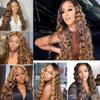 P4/27 Human Hair Bundles Highlight Blonde Deep Wave Bundles 14 14 14 Inch Unproceesed Virgin Brown Deep Wave Human Hair Extensions 50 Gram 3 Bundle view 2