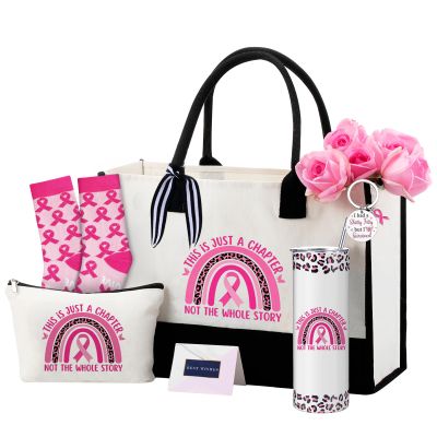 Geiserailie 8 Pcs Breast Cancer Gifts for Women Pink Ribbon