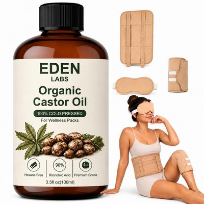 Eden Labs Castor Oil Pack Bundle, Castor Oil Pack Wrap Cotton, Patches, Abdomen Wrap with Cotton Reusable Pads Kit for Stomach, Neck, Knee, Foot and Entire Body (style1)