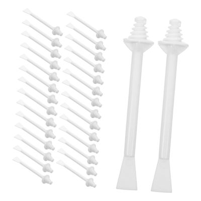 Veemoon 100pcs Dual-ended Nose Wax Applicator Sticks for Precise Nose and Ear Hair Removal, Spiral Tip Design for Facial Grooming and Eyebrow Waxing, White Color, Suitable for Men