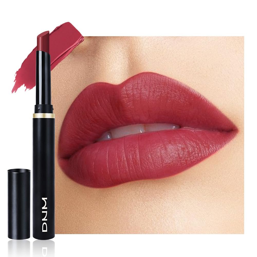 Rose Red Velvet Matte Lipstick,Creamy Lightweight Hydrating Lip stick, Highly Pigmented Long Lasting Waterproof Lip Color, Smooth Non-Drying Soft Lip Makeup 24 Hours for Women Vegan & Cruelty-Free