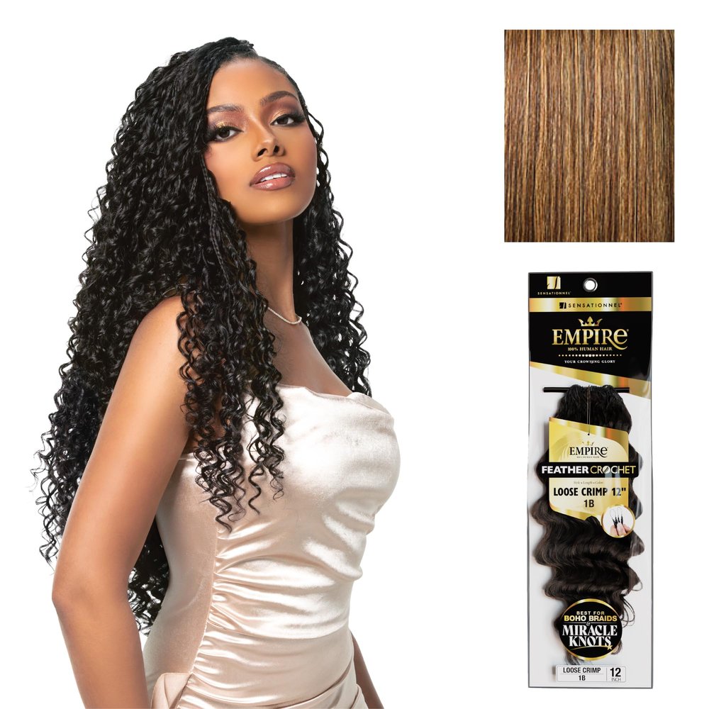 Sensationnel Empire Feather Crochet Braids-Loose Crimp,12in, S4/27