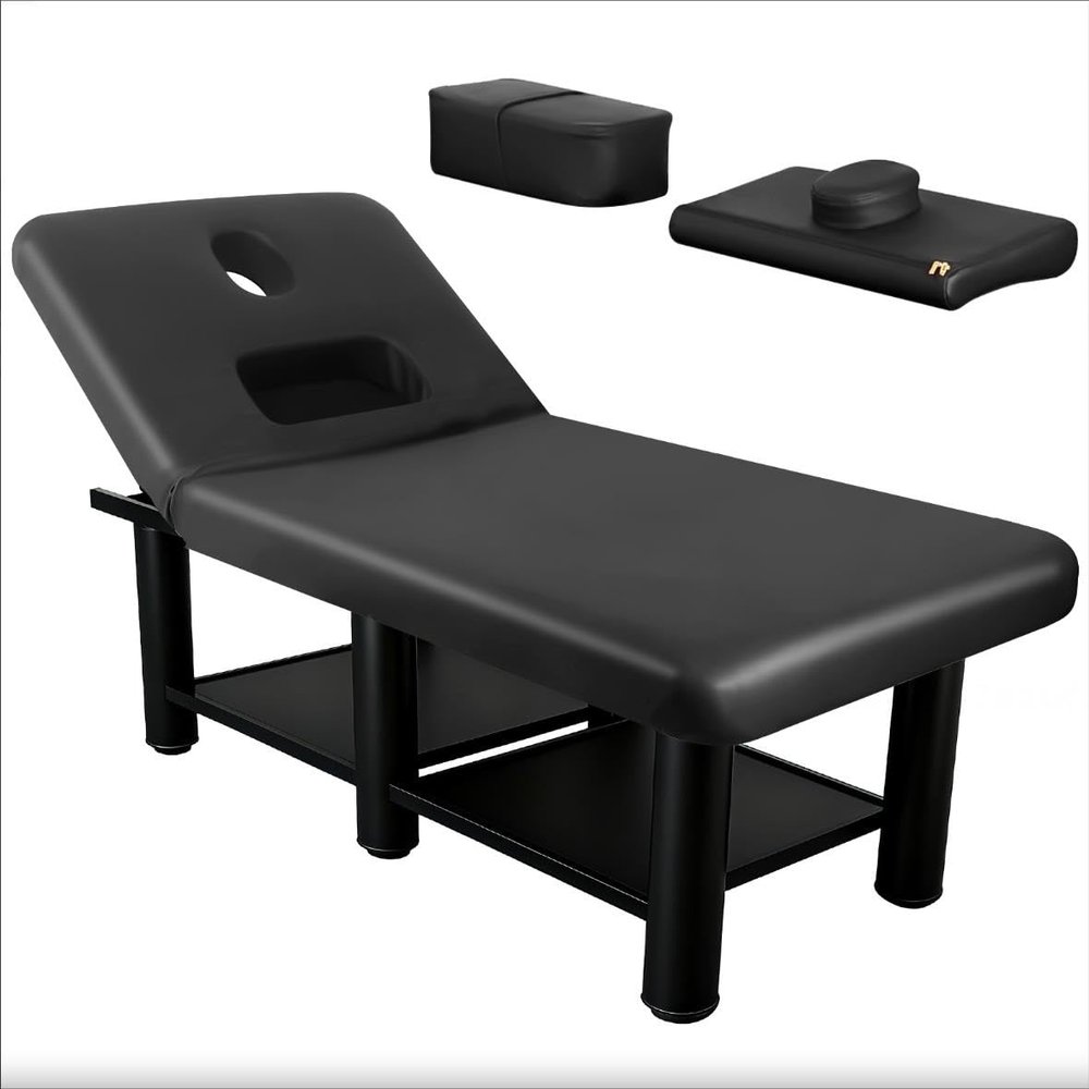 Professional Massage Bed Adjustable Backrest Detachable Headrest Physical Therapy Table with Removable Chest Cushions Hydrotherapy Suitable for Beauty Centers Massage Parlors and Tattoo Studios Black