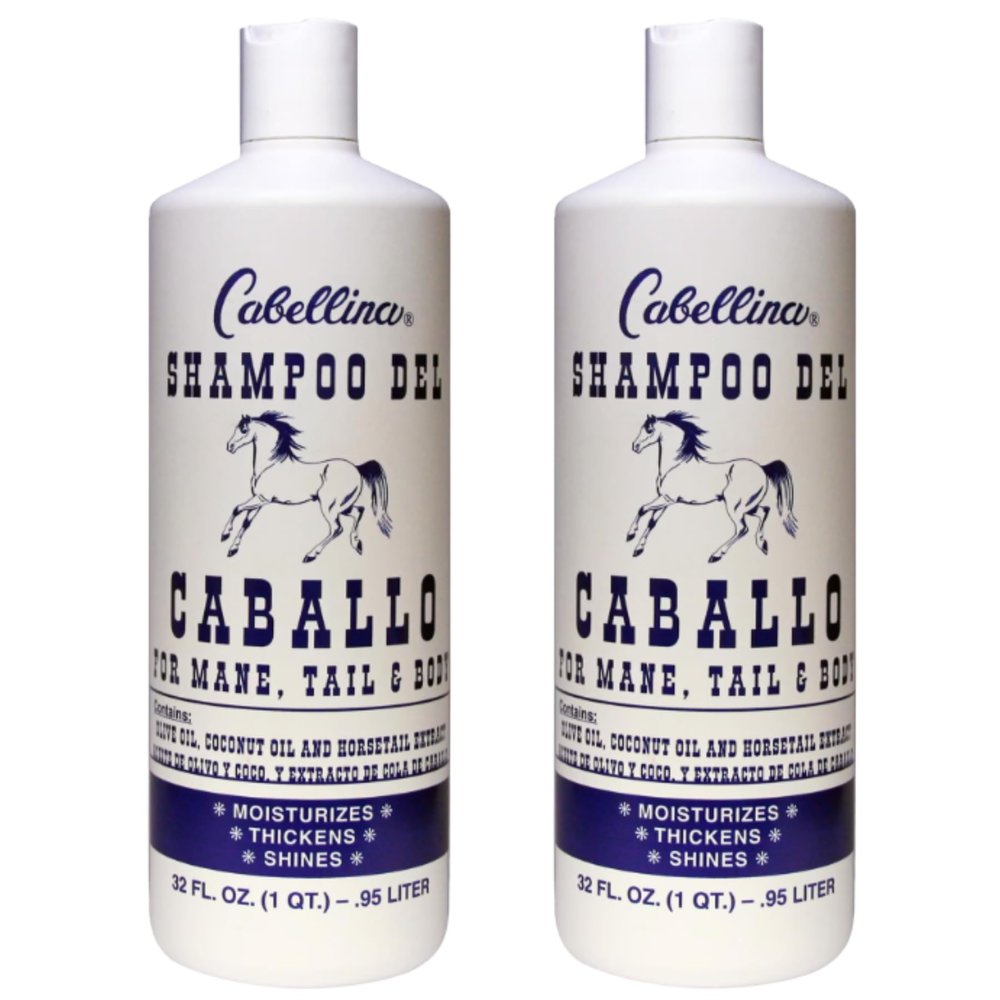 Cabellina Shampoo Del Caballo, with Horsetail Plant Extract, Provides Volume and Shine to Your Hair, 32 FL Oz, 2-Pack