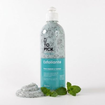 UTOPICK Hand & Body Scrub 17 fl oz | Deep Exfoliation with Real Coconut Seeds & Aloe Vera | Hydrates, Firms & Removes Dead Skin Cells | Wet or Dry Use | Body Scrub for Women (Mint)