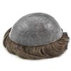 Mens Toupee Human Hair Toupee For Men Thin Skin PU Injection Hair Replacement System Hair Pieces Hair System PU Base Hair Units Wig For Men 5''X7''120% Density-1830# Medium Blonde With 30% Gray view 3