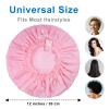 Shower Cap for Women, 4 PCS Large Shower Cap Reusable Waterproof, PEVA Bath Cap Hair Caps for Women Men Girls - White+Pink+Purple+Light Coffee view 3