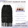 #1B Burmese Curly Crochet Human Hair 18 Inch Unprocessed Brazilian Virgin Hair Feather Crochet Human Hair 60 Grams Natural Black Burmese Curly Human Crochet Hair Extensions view 3