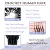 #1B Burmese Curly Crochet Human Hair 18 Inch Unprocessed Brazilian Virgin Hair Feather Crochet Human Hair 60 Grams Natural Black Burmese Curly Human Crochet Hair Extensions view 4