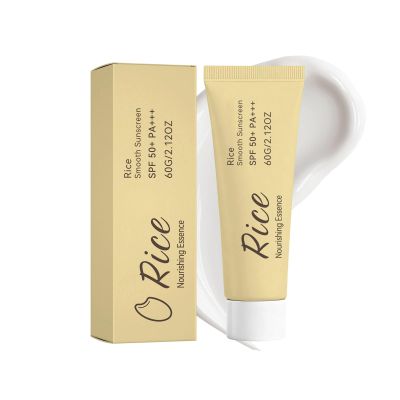 SPF 50 Face Sun Cream with Rice, Korean Lightweight Sunblock Moisturizer for Face & Body, Korean Face Sunscreen for Women and Men, No White Cast & Hydrating for Dry & Sensitive Skin (1pc)