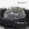 TheyCome Human Hair Toupee For Men Hair System Hairpieces Prosthesis Breathable French Full Lace Single-Knotted Mens toupee Natural Hairline 8x10 Size (1B AU) view 2