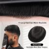 TheyCome Human Hair Toupee For Men Hair System Hairpieces Prosthesis Breathable French Full Lace Single-Knotted Mens toupee Natural Hairline 8x10 Size (1B AU) view 3