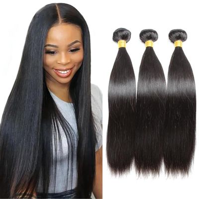 Human Hair Bundles Straight 3 Bundles 150G #1B Natural Black 30"32"34"
