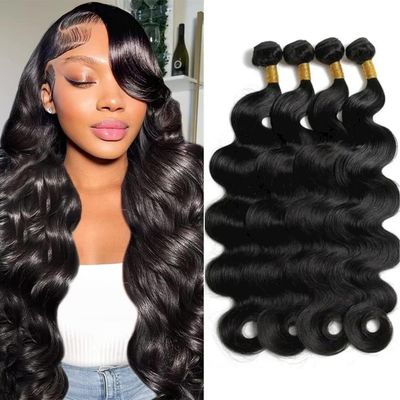 Human Hair Bundles 14 16 18 20 Inch Unprocessed Brazilian Virgin Hair 4 Bundles Body Wave Bundles Human Hair Natural Color