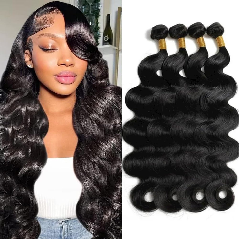 Human Hair Bundles 14 16 18 20 Inch Unprocessed Brazilian Virgin Hair 4 Bundles Body Wave Bundles Human Hair Natural Color
