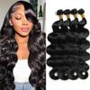 Human Hair Bundles 14 16 18 20 Inch Unprocessed Brazilian Virgin Hair 4 Bundles Body Wave Bundles Human Hair Natural Color view 1