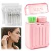Bindvoew Ear Piercing Cleaner Kit with 240pcs Disposable Ear Piercing Cleaner Floss, Skin-Friendly Paper Portable Piercing Aftercare System100 pcs Cotton Swabs for Men Women (Pink) view 1
