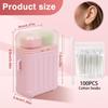 Bindvoew Ear Piercing Cleaner Kit with 240pcs Disposable Ear Piercing Cleaner Floss, Skin-Friendly Paper Portable Piercing Aftercare System100 pcs Cotton Swabs for Men Women (Pink) view 2