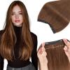Rich Choices Human Wire Hair Extensions for Women Remy Wire Extension Invisible Wire Hairpiece Clip in One Piece Hairpiece Upgrade Adds Weight 80g 16 Inch #4 Medium Brown view 1