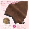Rich Choices Human Wire Hair Extensions for Women Remy Wire Extension Invisible Wire Hairpiece Clip in One Piece Hairpiece Upgrade Adds Weight 80g 16 Inch #4 Medium Brown view 2
