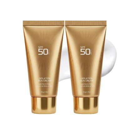 Isolution Sun Cream SPF 50 for Face, Lightweight Sunscreen Water Gel with Hydrating Finish, Daily Sunblock Face Cream for Outdoor Wear, Makeup Base and Travel Use (2pc)