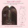 SEGO Pro 10 Inches Human Hair Topper with Mild Thinning, Long Narrow Breathable Lace Base Hair Topper with Hand-Tied, 1.18"x5.12" for Part Line Coverage, #2 Dark Brown, Air Bangs view 3