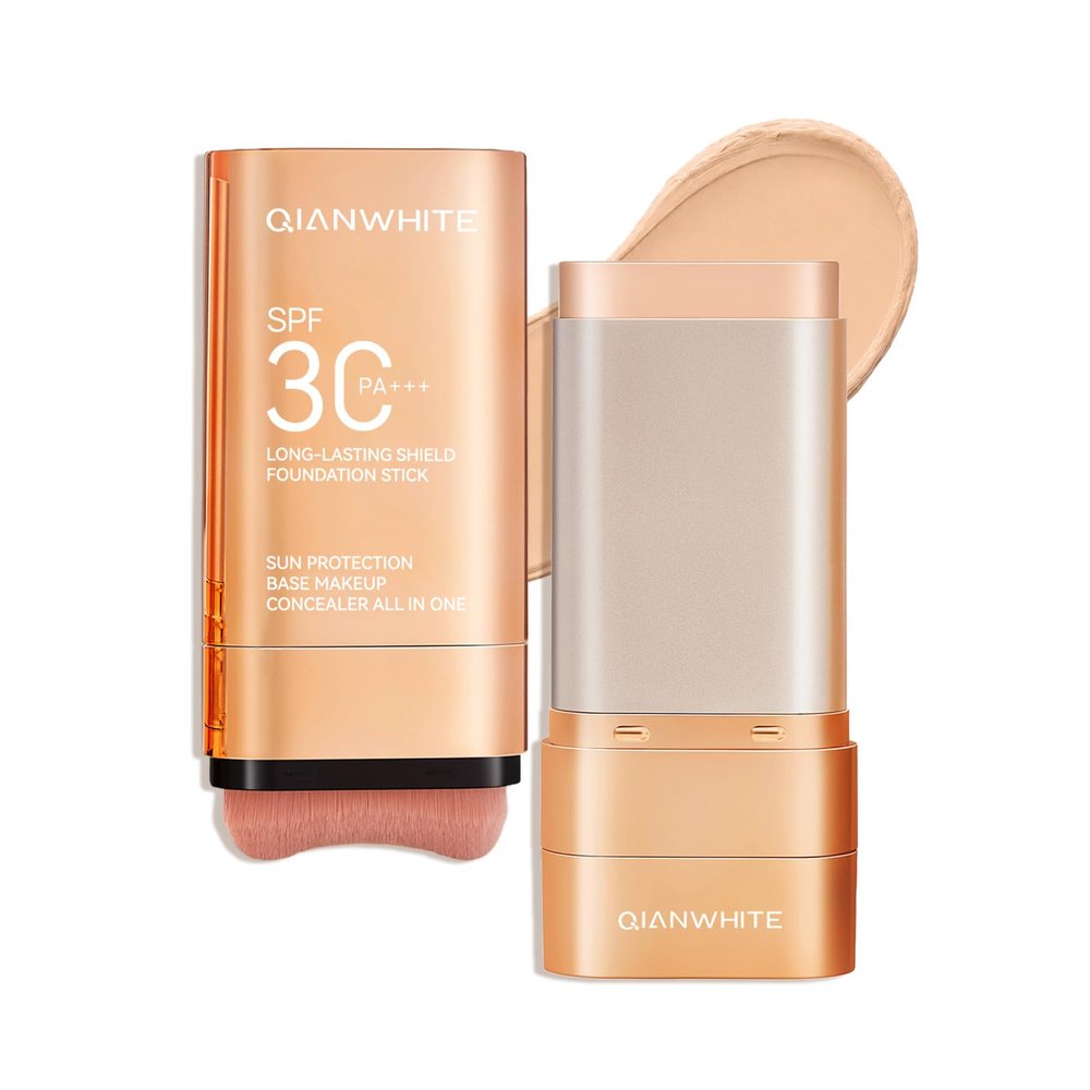 QIANWHITE Mineral Sunscreen Face Sunscreen Stick - Korean Skin Tinted Sunscreen for Face with SPF, Zinc Oxide Face Sunscreen for Women, Travel Size Facial Sun Screen Protection (#03 LIGHT SKIN)