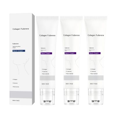 Collagen Peptides Neck Cream Fullerene Anti-Aging Neck Skincare Moisturizer for Firming, Wrinkle Reduction & Tightening, Day & Night Use,3pcs