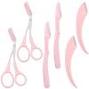 6 PCS Pink Eyebrow Scissors Set with Comb, 3 Styles for Women, Eyebrow Trimming and Shaping Tools view 1