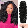 Feather Crochet Human Hair 24 Inch Burmese Curly Bundles Human Hair Pre-Separated 50 Strands 60g Invisible Miracle Knots Crochet Hair Extensions for Black Women Lightweight Reusable Natural Black view 1